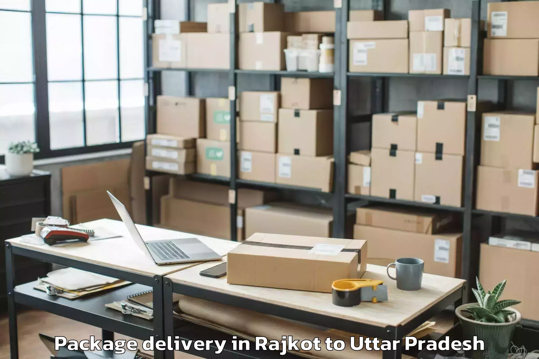 Hassle-Free Rajkot to Ghanghata Package Delivery